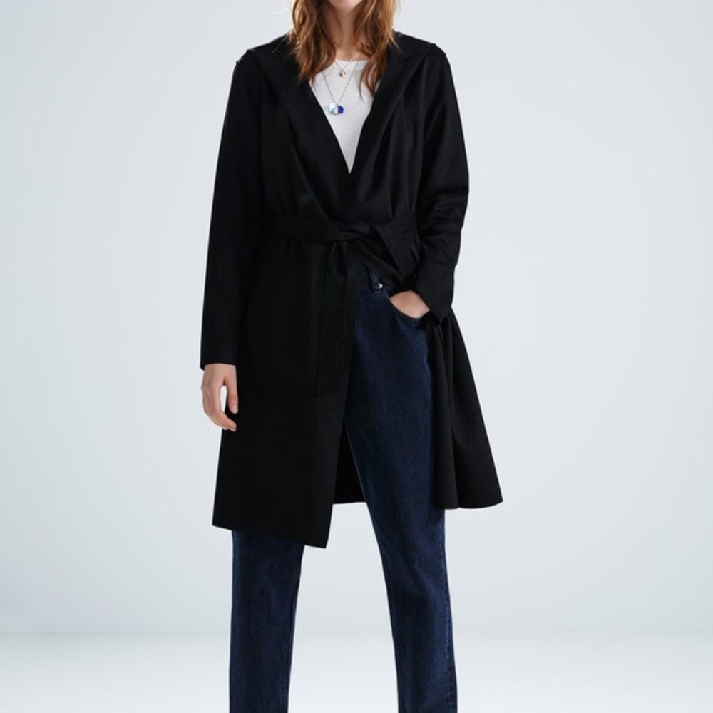 Zara Faux Suede Belted Coat XS